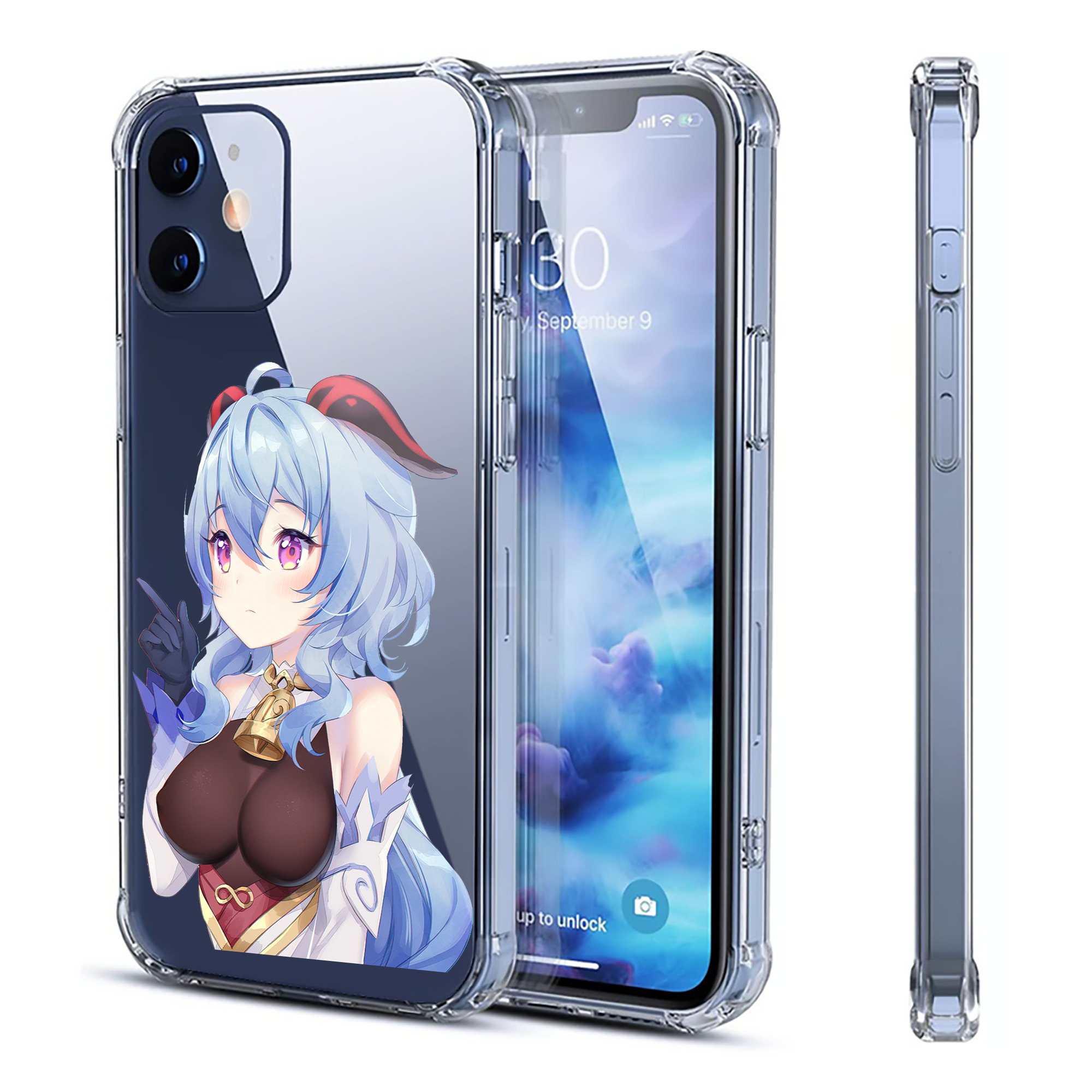 げんし神 甘雨 かんう genshin Ganyu 【iPhone 12シリーズ対応】透明スマホケース（クリアソフトケース）